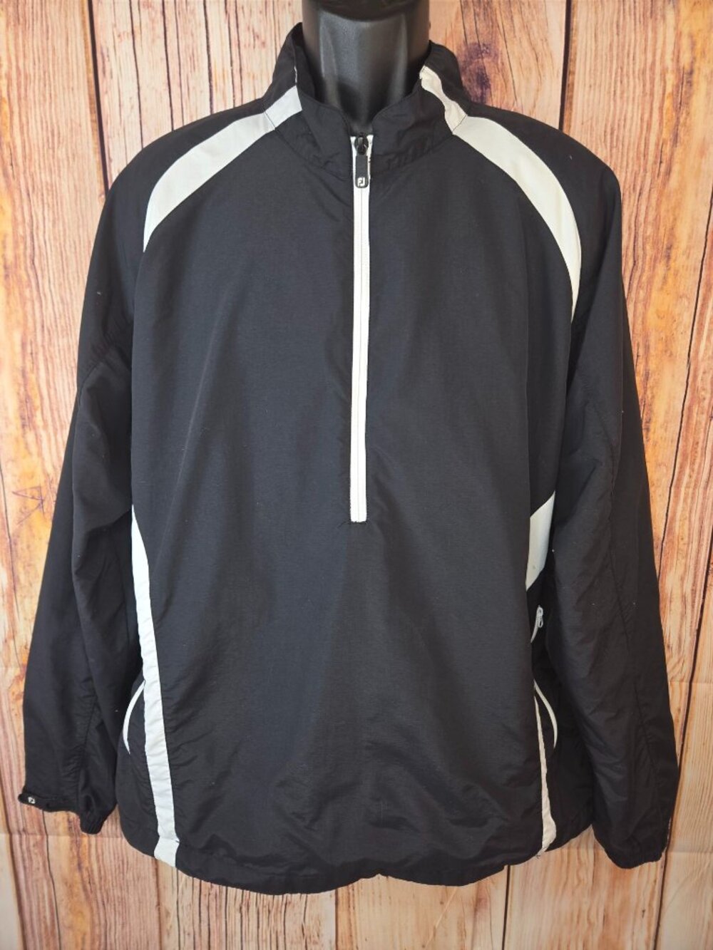 FootJoy Mens Black Windbreaker Golf Jacket Size Large
